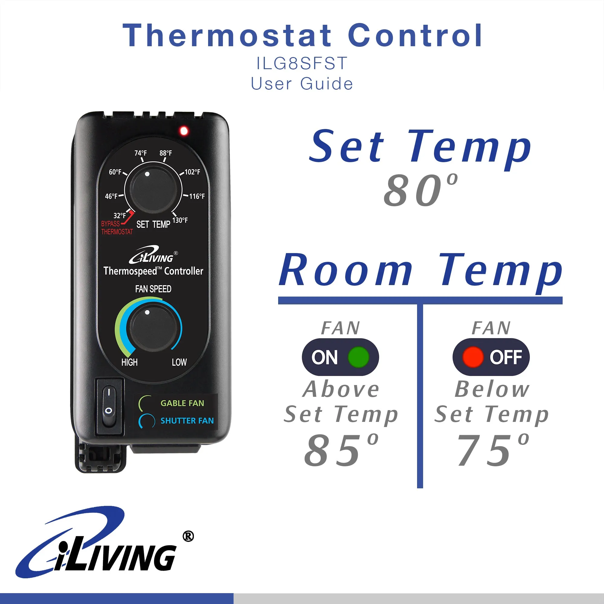 ILG8SFST -  iLiving Exhaust Fan Thermospeed™ Controller