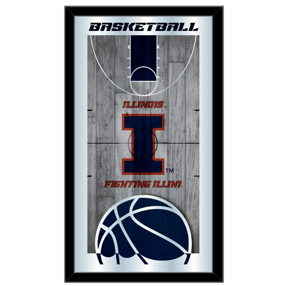 Illinois Fighting Illini HBS Basketball Framed Hang Glass Wall Mirror (26"x15")