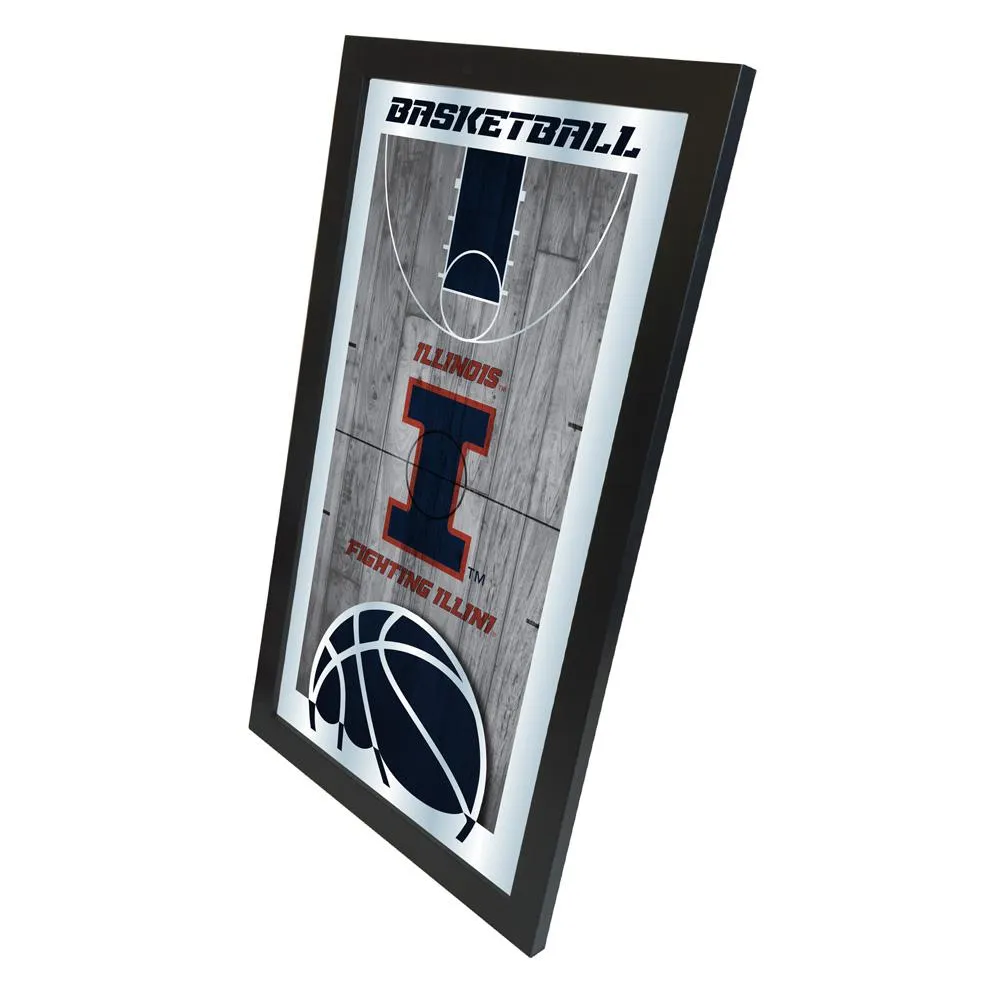 Illinois Fighting Illini HBS Basketball Framed Hang Glass Wall Mirror (26"x15")