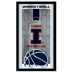 Illinois Fighting Illini HBS Basketball Framed Hang Glass Wall Mirror (26"x15")