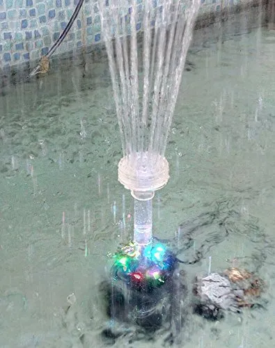 Indoma Mini Fountain Pump, nozzles and Three Colors LED Lights, PL35-20