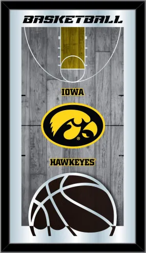 Iowa Hawkeyes HBS Black Basketball Framed Hanging Glass Wall Mirror (26"x15")