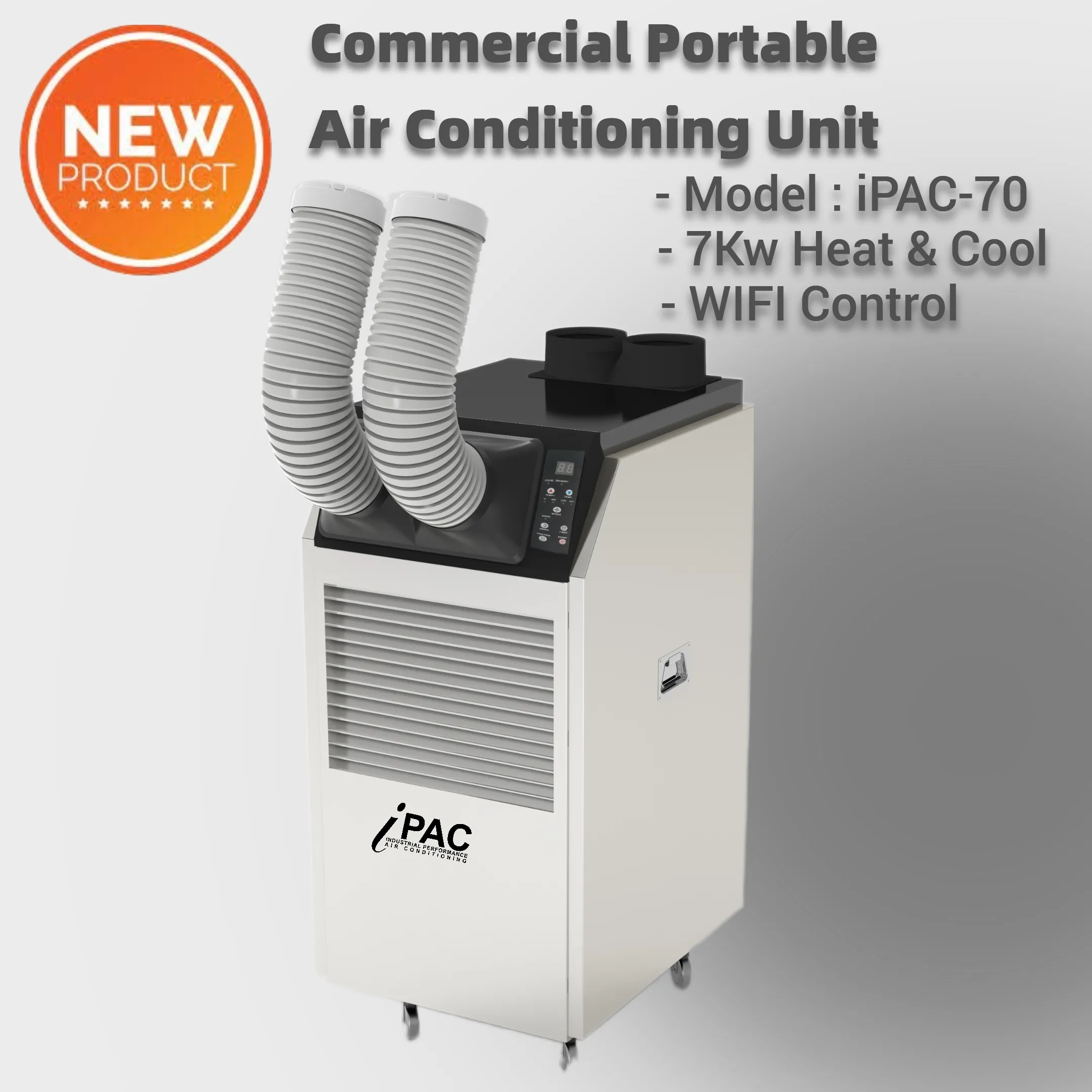 iPAC-70 7kW 24,000 BTU Industrial Portable Air Conditioning Unit with Wifi and remote control