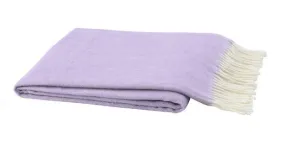 Italian Herringbone Throw - Lilac