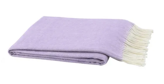 Italian Herringbone Throw - Lilac