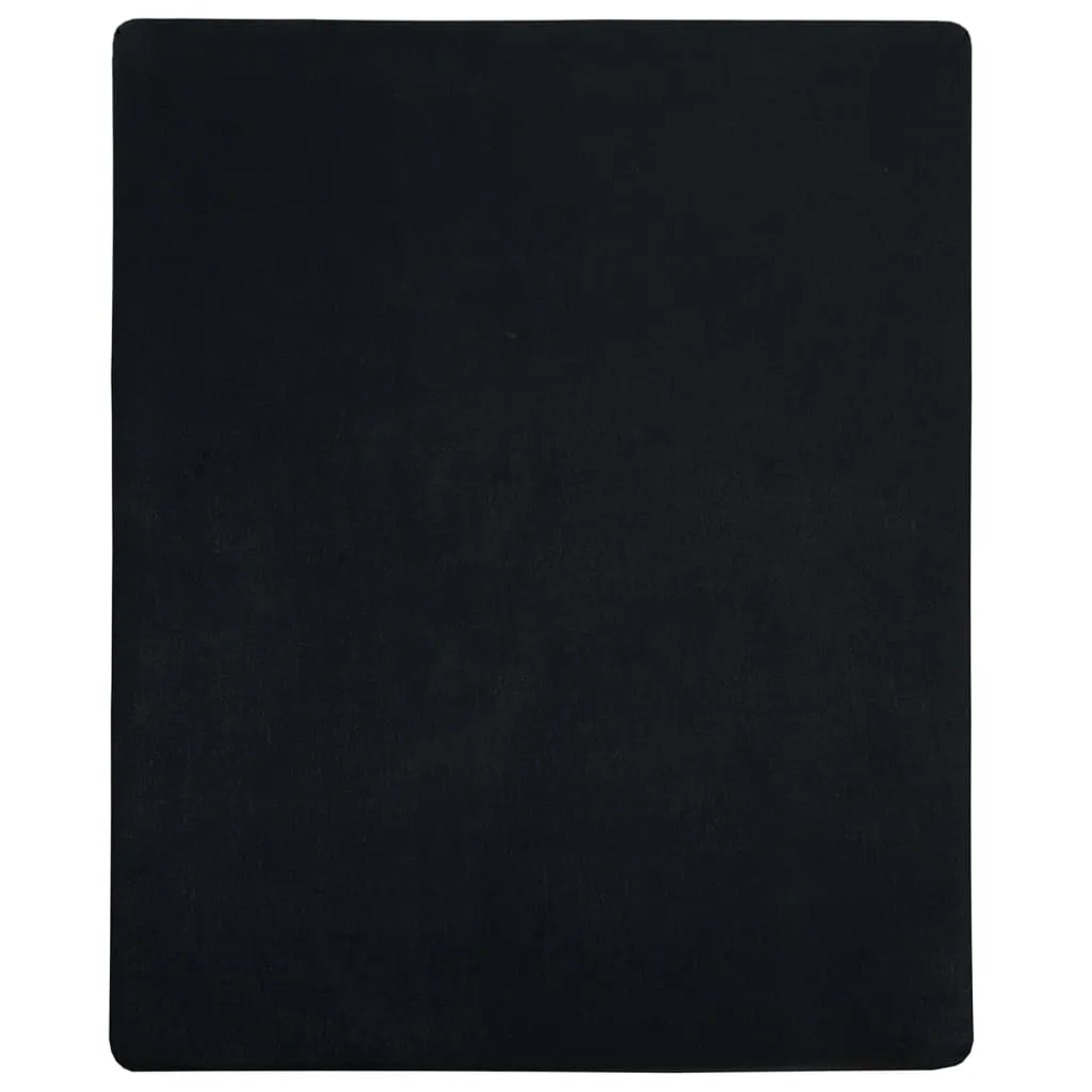 Jersey Fitted Sheets 2 pcs Black 160x200 cm Cotton