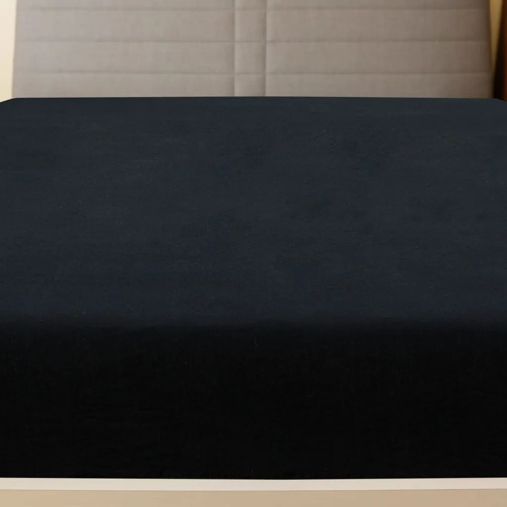 Jersey Fitted Sheets 2 pcs Black 160x200 cm Cotton