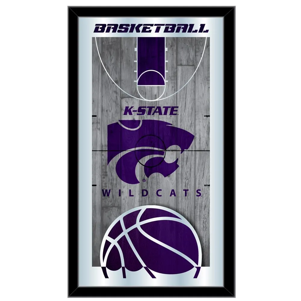 Kansas State Wildcats HBS Basketball Framed Hanging Glass Wall Mirror (26"x15")