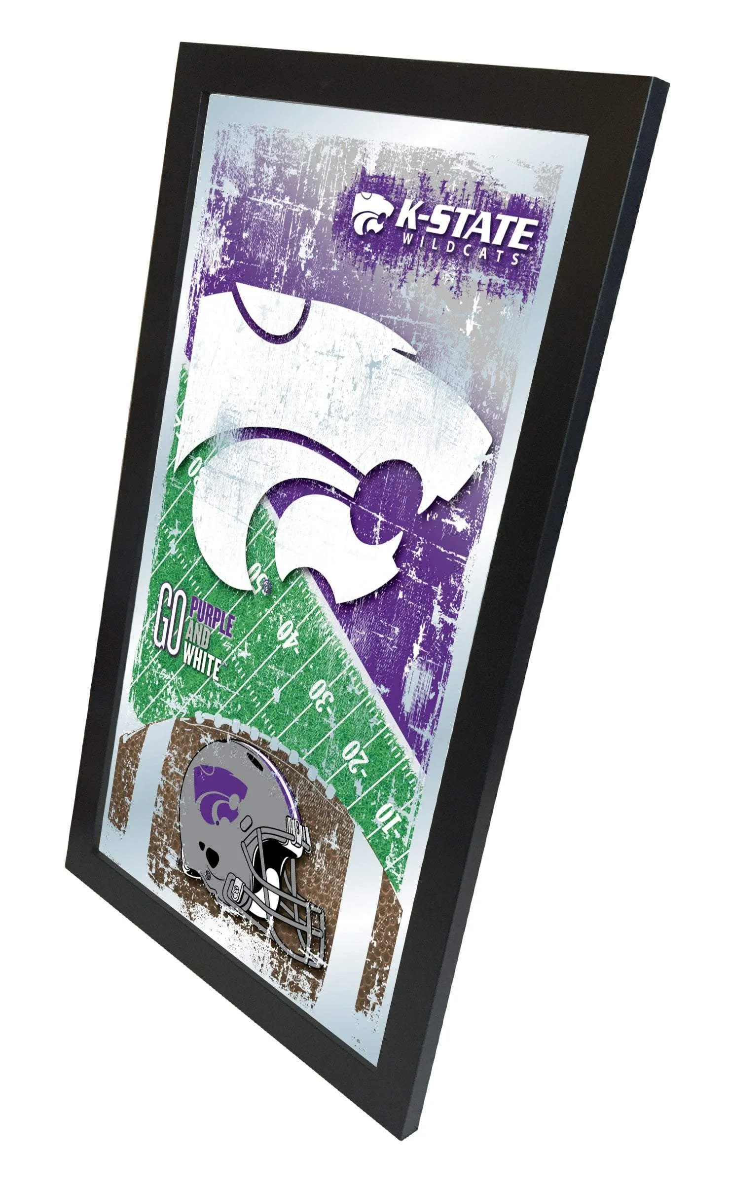 Kansas State Wildcats HBS Football Framed Hanging Glass Wall Mirror (26"x15")