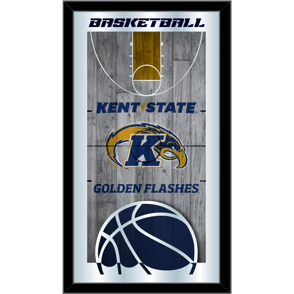 Kent State Golden Flashes HBS Basketball Framed Hang Glass Wall Mirror (26"x15")