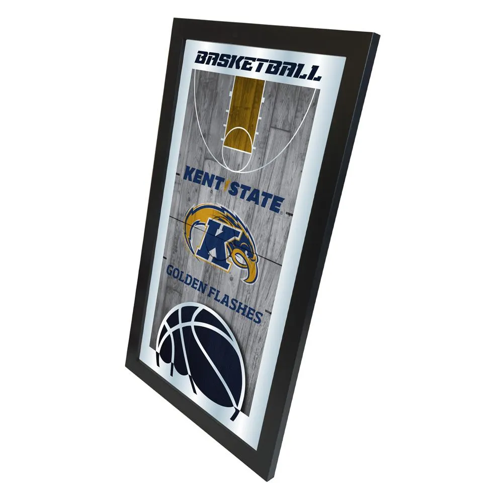 Kent State Golden Flashes HBS Basketball Framed Hang Glass Wall Mirror (26"x15")