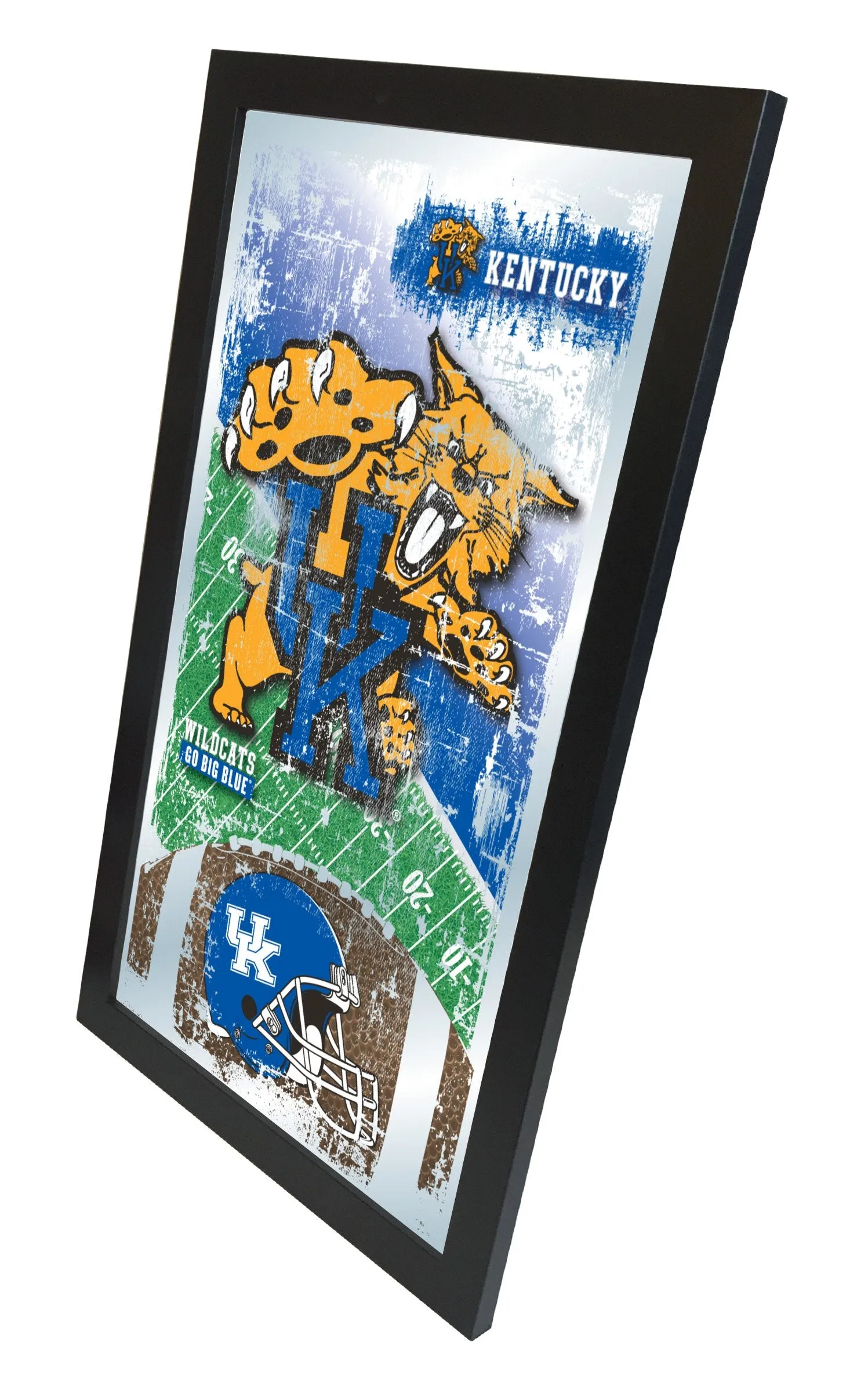 Kentucky Wildcats HBS Blue Football Framed Hanging Glass Wall Mirror (26"x15")