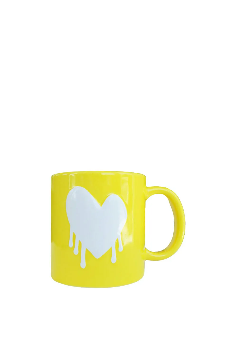 Kerri Rosenthal Drippy Heart Mug In Sunshine And White