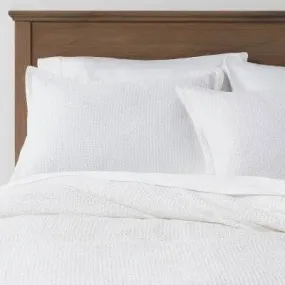 King Washed Waffle Weave Comforter Set White - Threshold