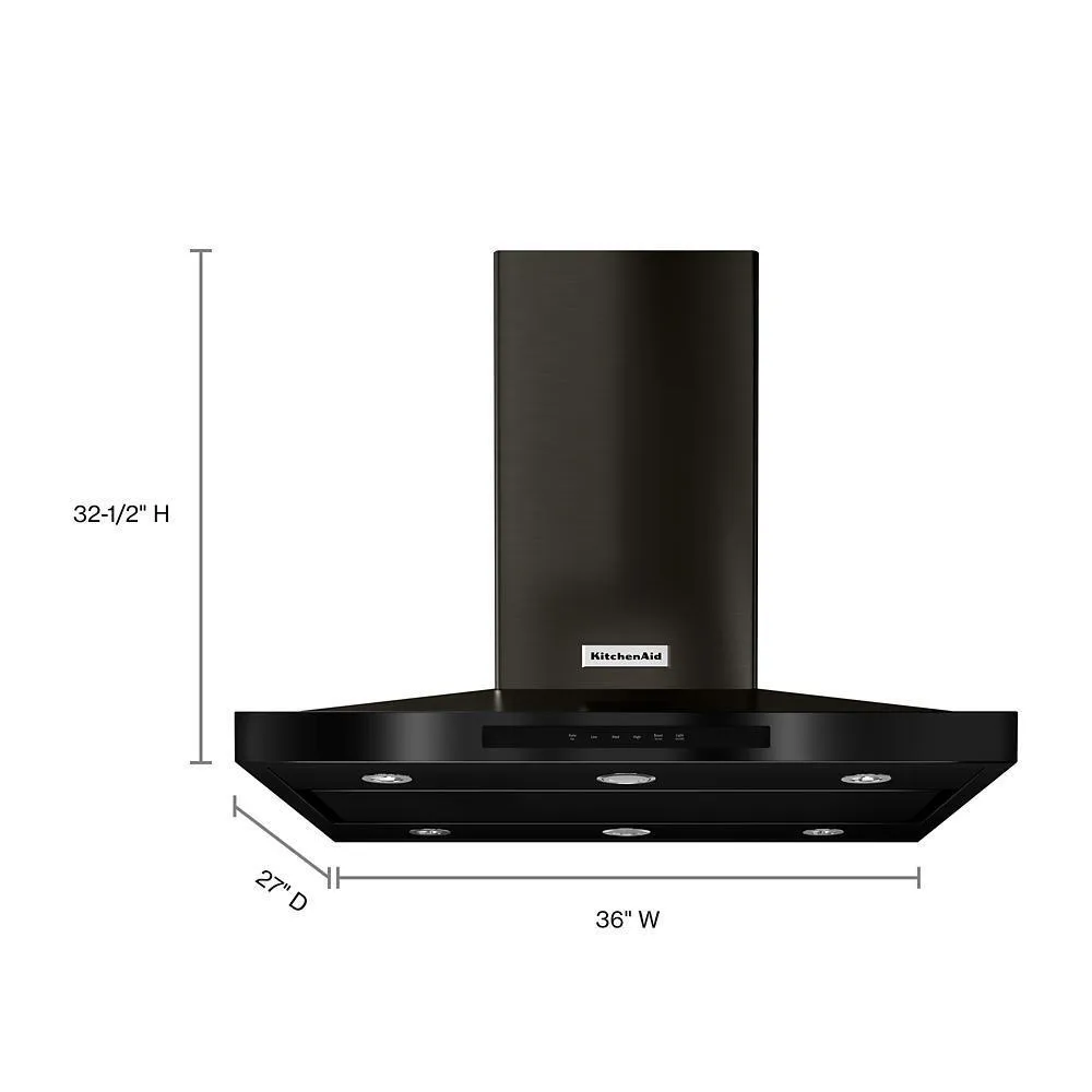 Kitchenaid KVIB606DBS 36" Island-Mount, 3-Speed Canopy Hood