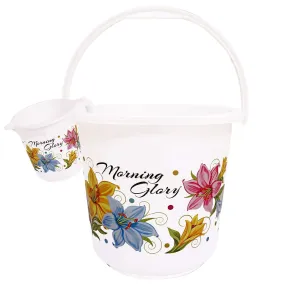 Kuber Industries Bucket and Mug for Bathroom|Bucket and Mug|Virgin Plastic|White