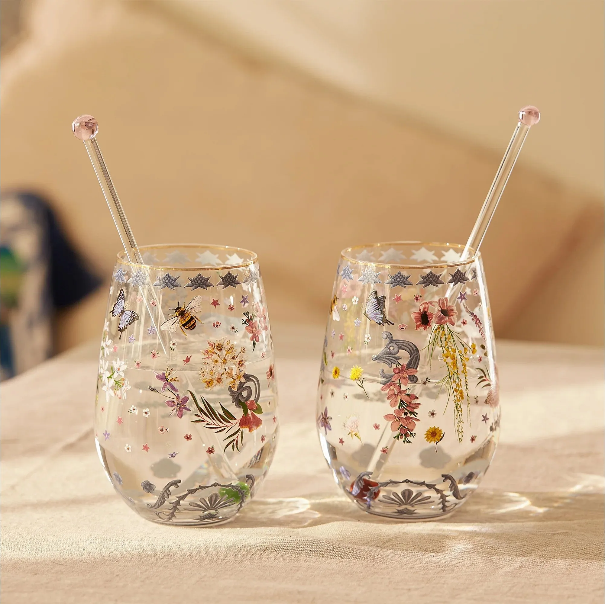 La La Land: Glass Tumbler Set of 2 Enchanted Garden