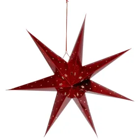 Large LED Paper Hanging Star Red