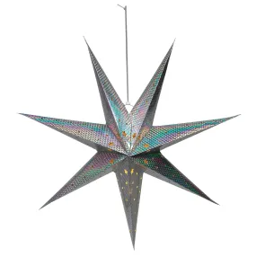 Large LED Paper Hanging Star Silver