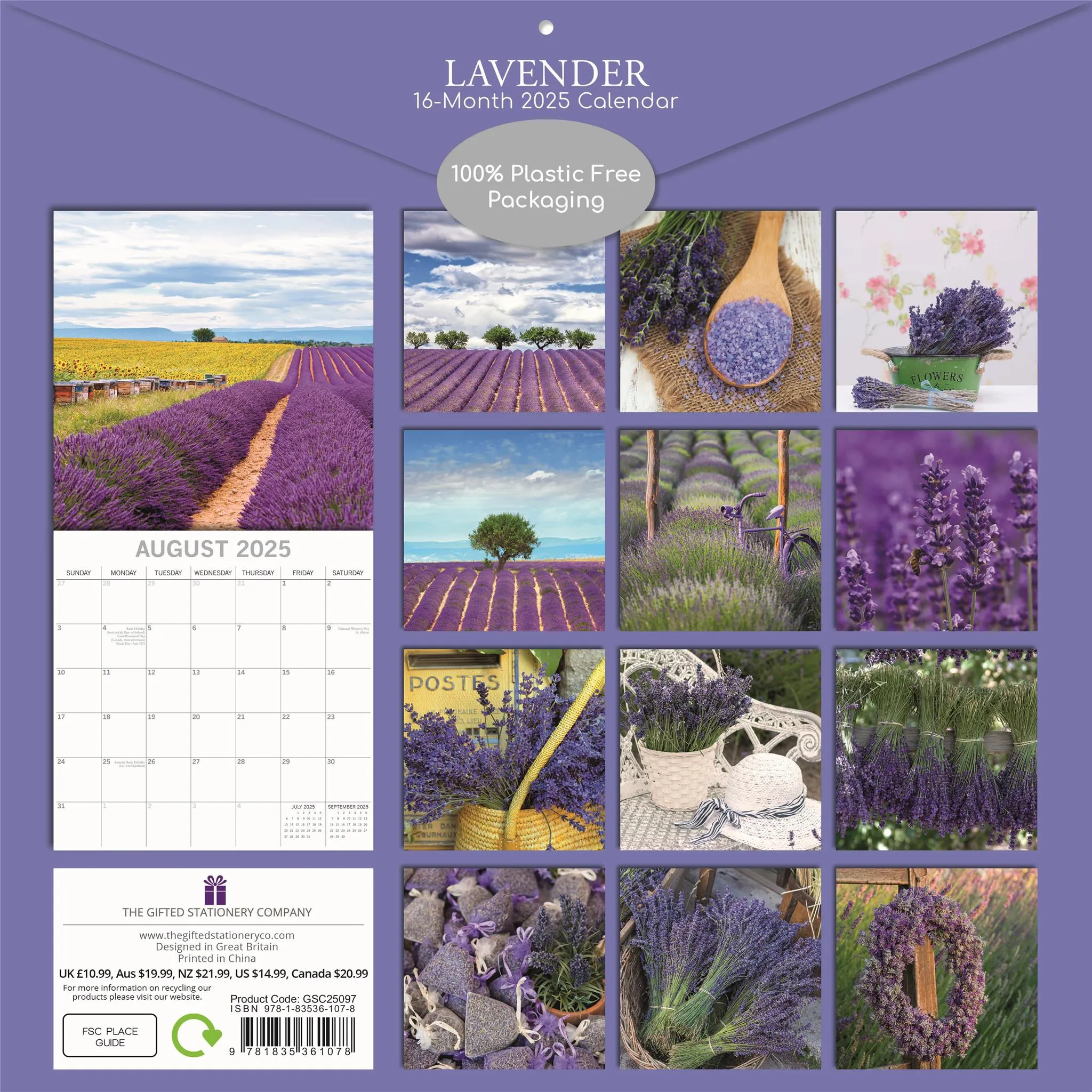 Lavender Wall 2025 Calendar