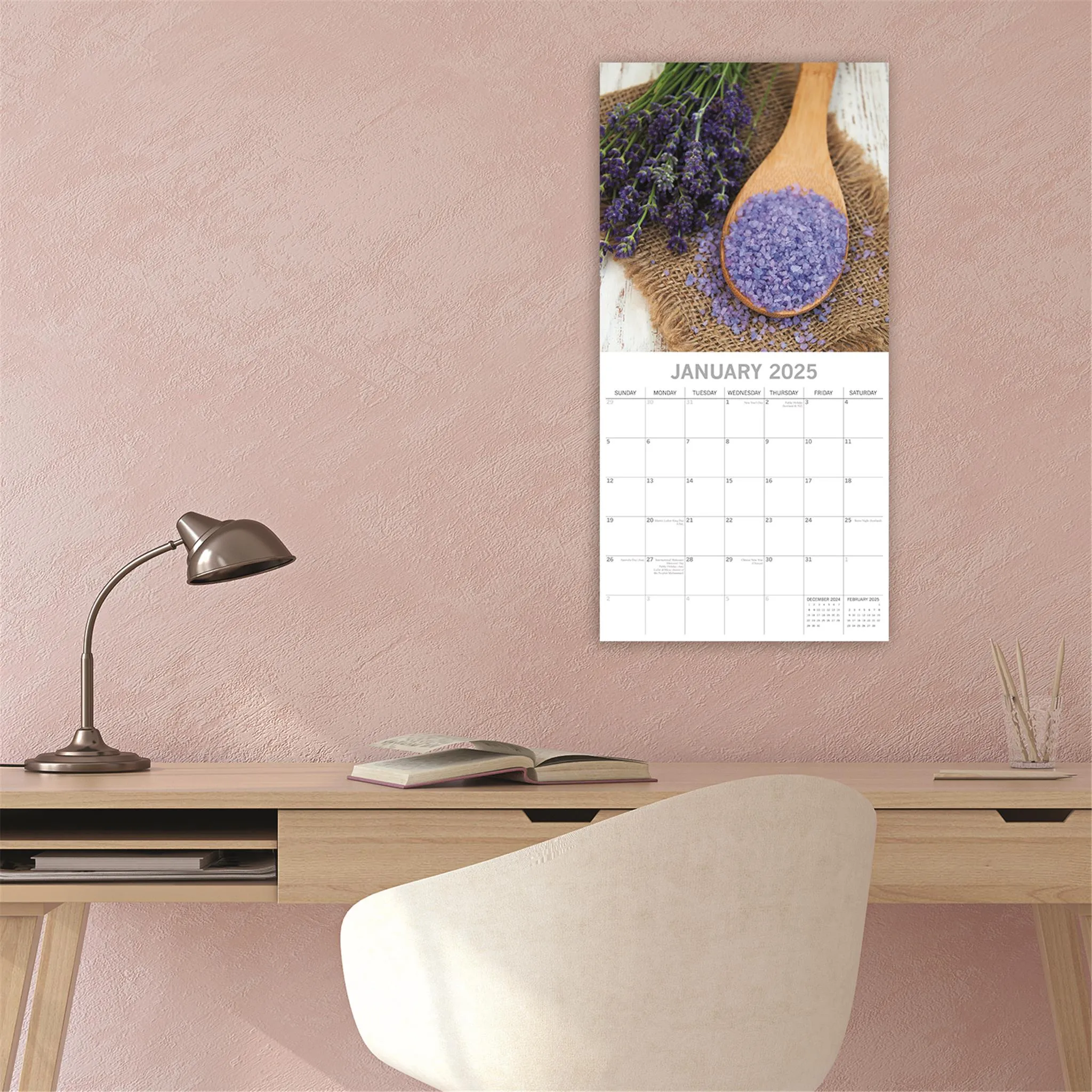 Lavender Wall 2025 Calendar