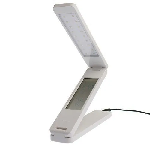 LED Foldable Desk Table Lamp with Digital Calendar, Alarm Clock and Temperature Display