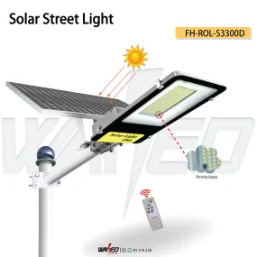 LED Solar Light Outdoor Remote Control - 300Watt - IP65