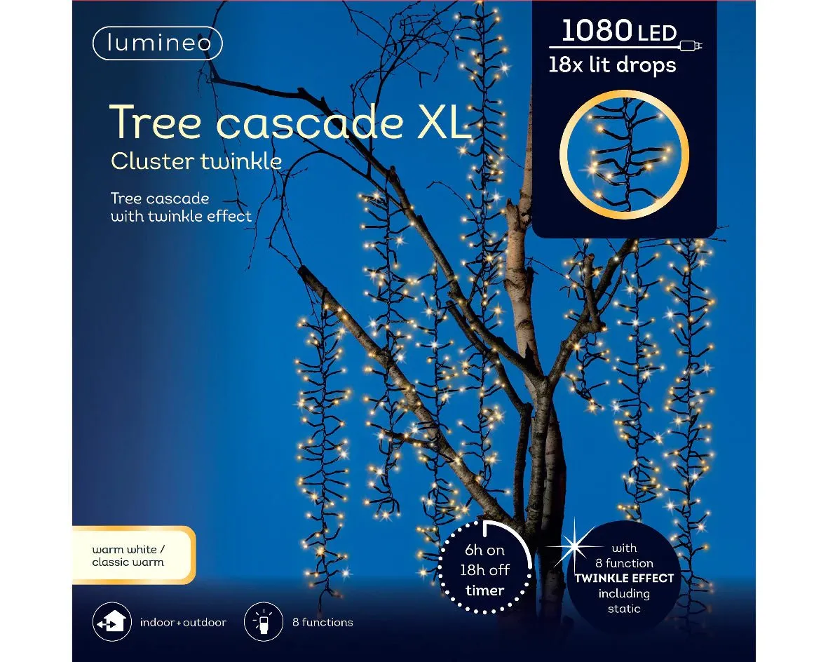 LED Tree Cascade Cluster Warm White - 18x Drop Cascades