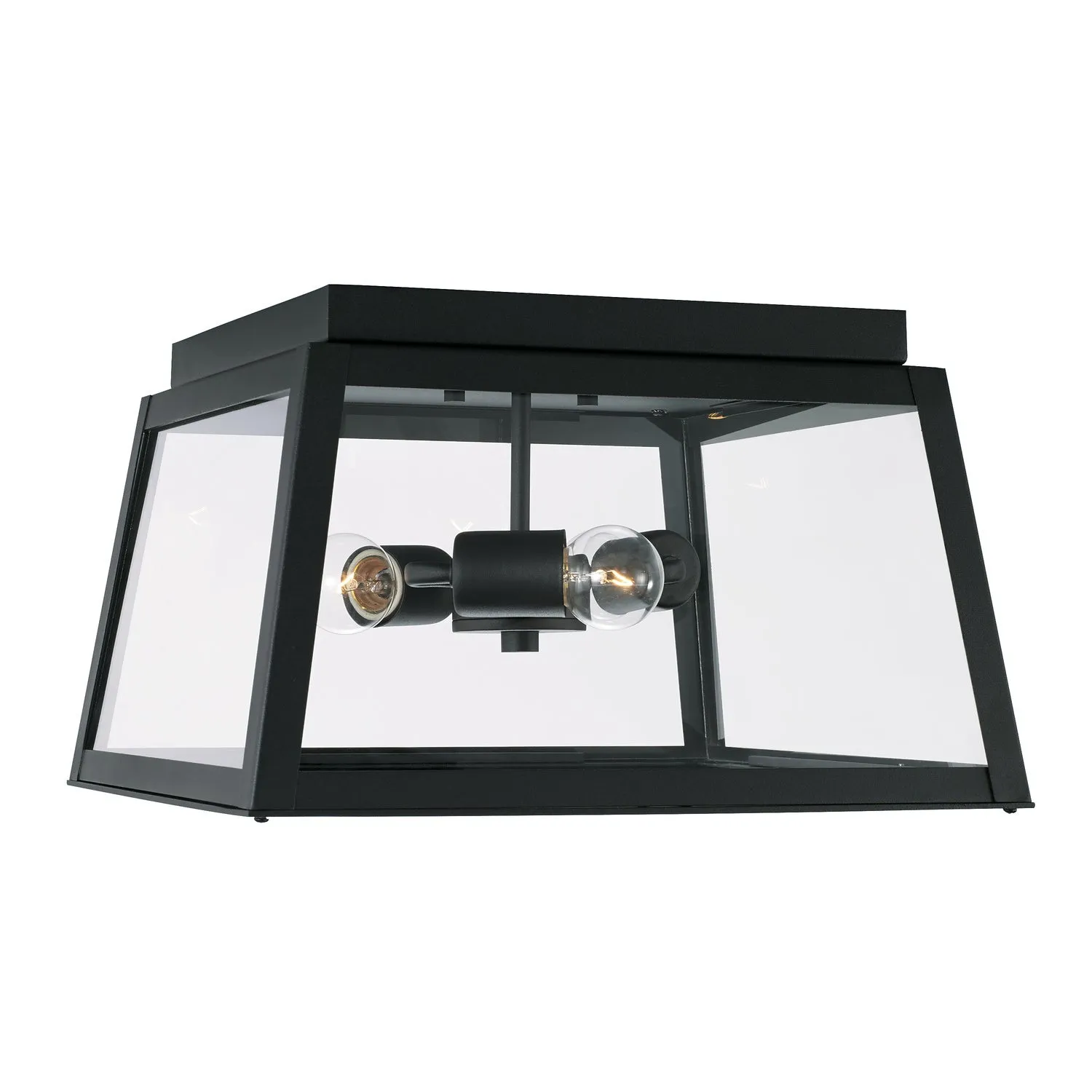 Leighton 3-Light Outdoor Flush Mount in Black