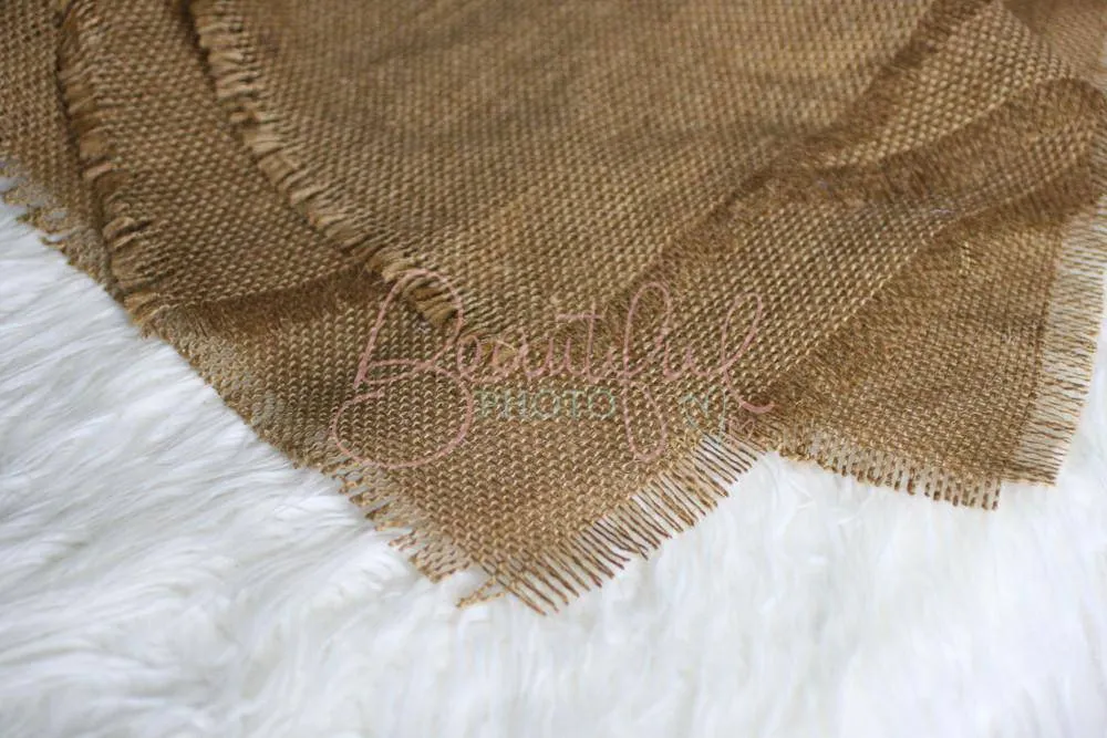 Light Brown Burlap Blanket Photography Prop