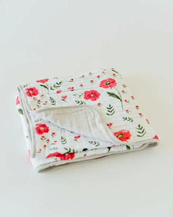 Little Unicorn - Muslin Blanket - Summer Poppy