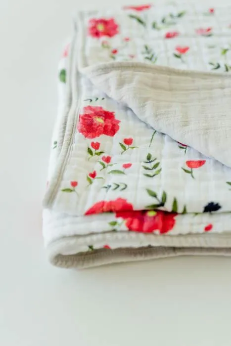 Little Unicorn - Muslin Blanket - Summer Poppy