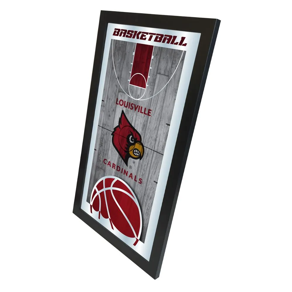 Louisville Cardinals HBS Basketball Framed Hanging Glass Wall Mirror (26"x15")