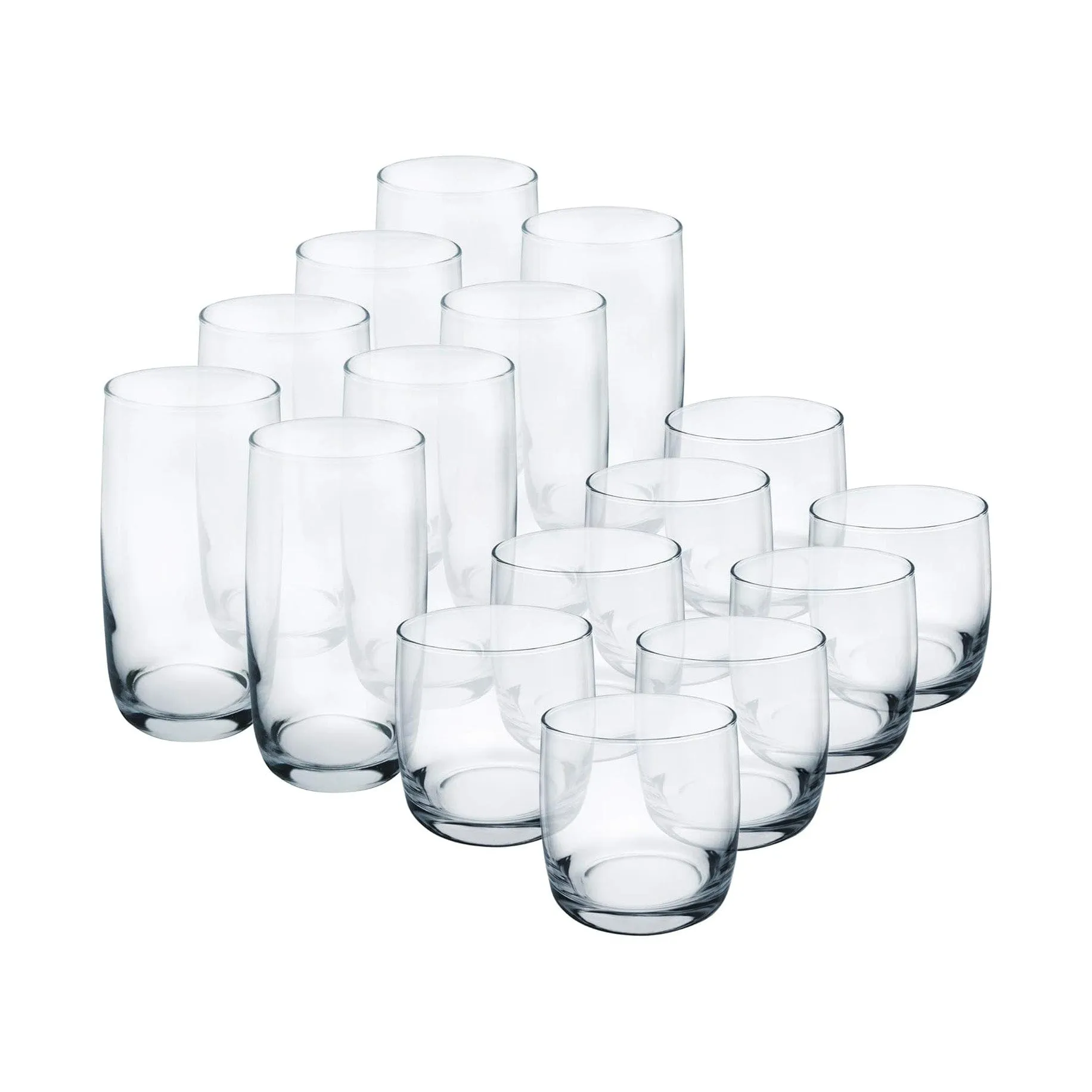 Luminarc Nordic 16-Piece Assorted Glass Tumbler Set