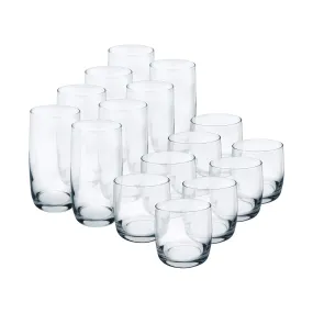 Luminarc Nordic 16-Piece Assorted Glass Tumbler Set