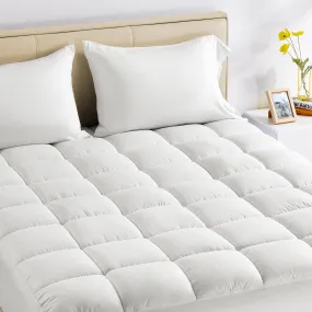 Luxury Thick Cotton Mattress Pad White Soft