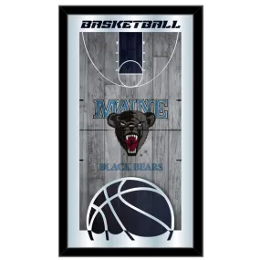 Maine Black Bears HBS Basketball Framed Hanging Glass Wall Mirror (26"x15")