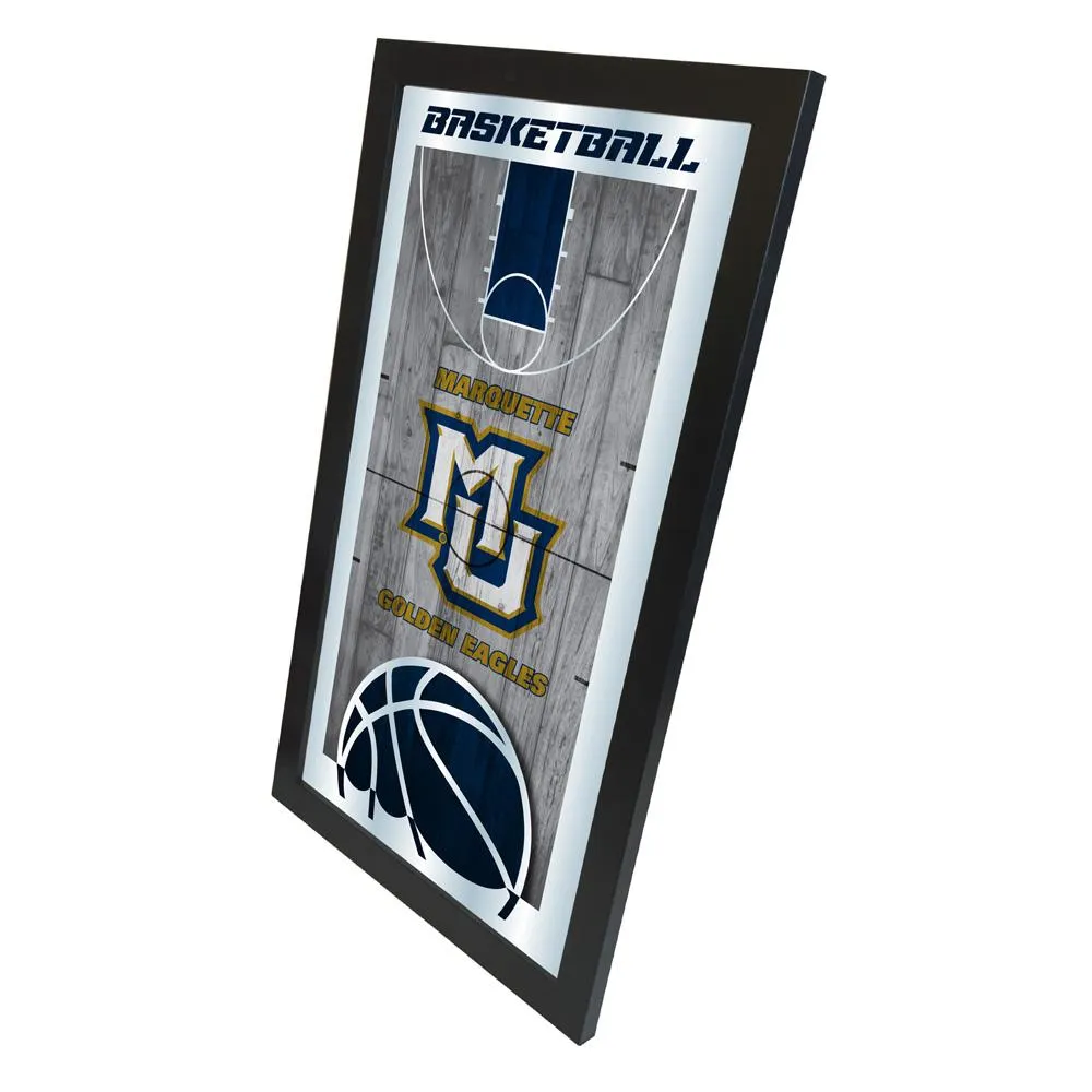 Marquette Golden Eagles HBS Basketball Framed Hang Glass Wall Mirror (26"x15")