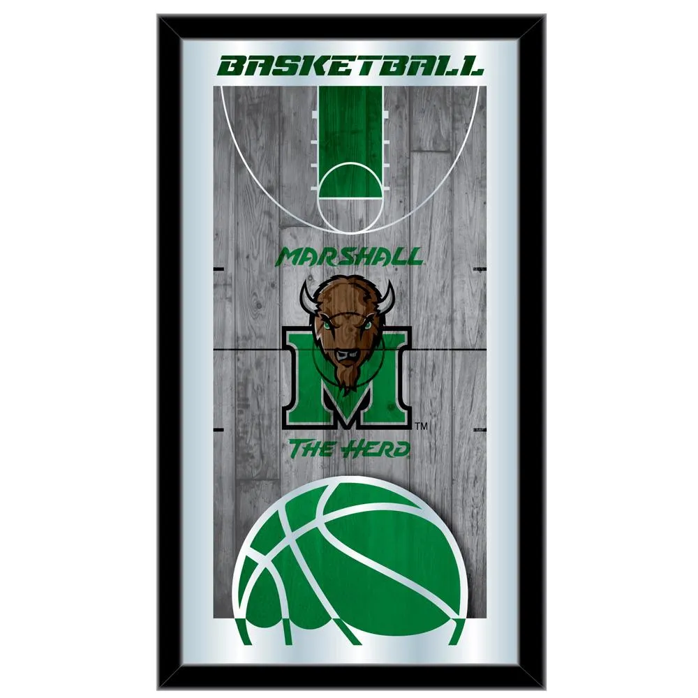 Marshall Thundering Herd HBS Basketball Framed Hang Glass Wall Mirror (26"x15")