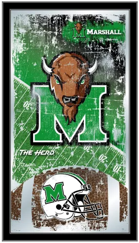 Marshall Thundering Herd HBS Football Framed Hanging Glass Wall Mirror (26"x15")