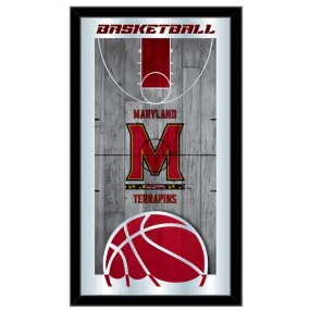 Maryland Terrapins HBS Basketball Framed Hanging Glass Wall Mirror (26"x15")