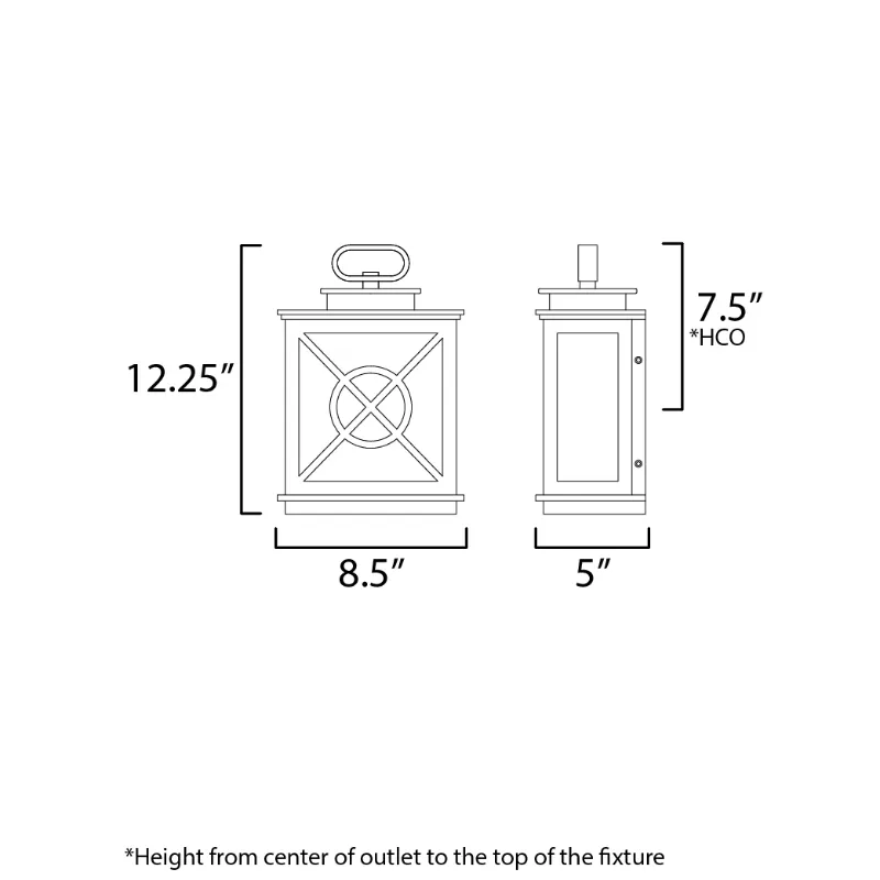 Maxim 40802 Yorktown VX 1-lt 12" Tall Outdoor Wall Sconce