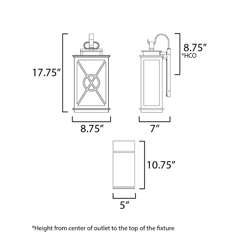 Maxim 40804 Yorktown VX 1-lt 18" Tall Outdoor Wall Sconce