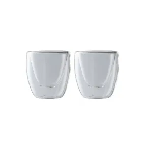 Maxwell & Williams Blend 2 Piece 80ml Double Wall Cup Set Clear