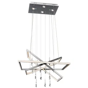 Maze 28 in. 7 Lights LED Chandelier Chrome Finish