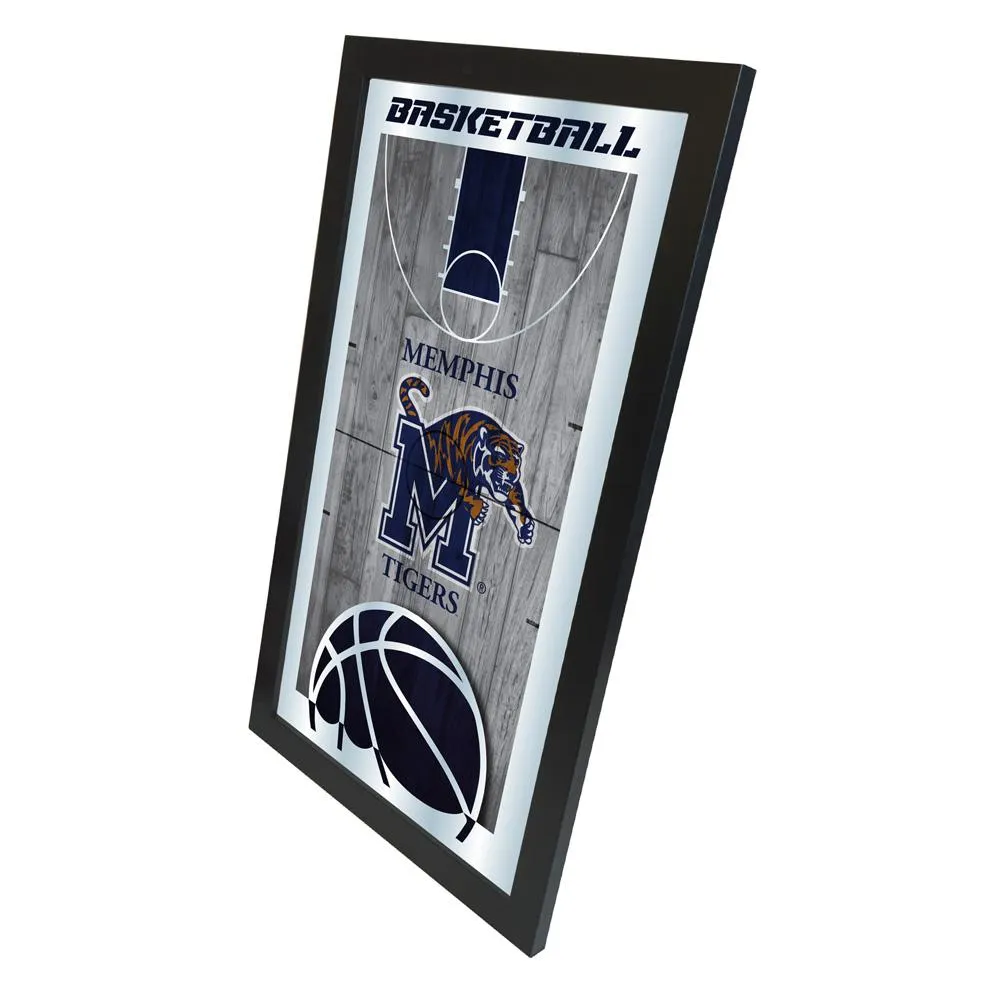 Memphis Tigers HBS Blue Basketball Framed Hanging Glass Wall Mirror (26"x15")