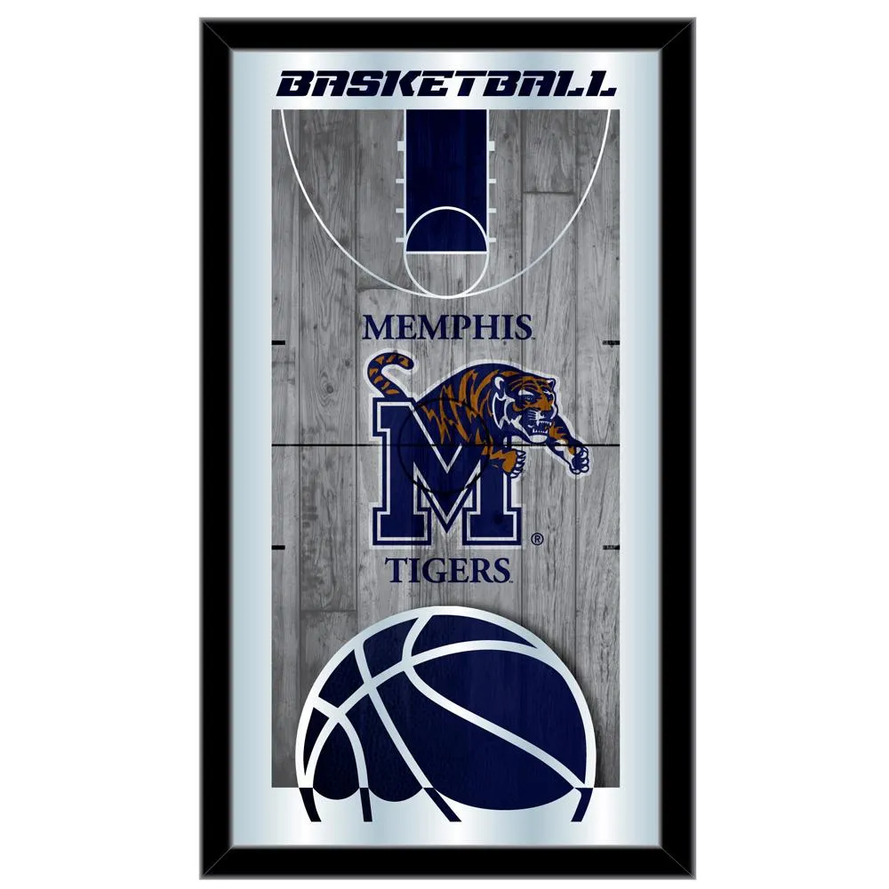 Memphis Tigers HBS Blue Basketball Framed Hanging Glass Wall Mirror (26"x15")