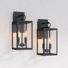 Metal Lantern Outdoor Wall Lights (Set of 2)