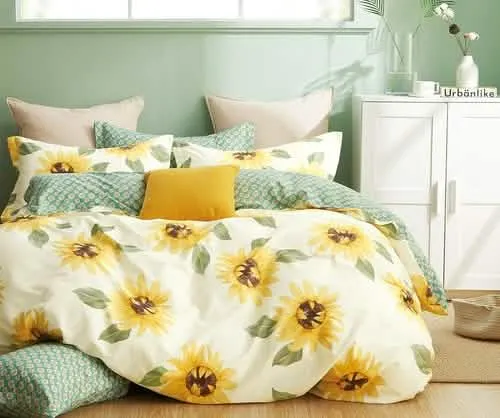 Mia Floral Harmony 100% Cotton Reversible Comforter Set