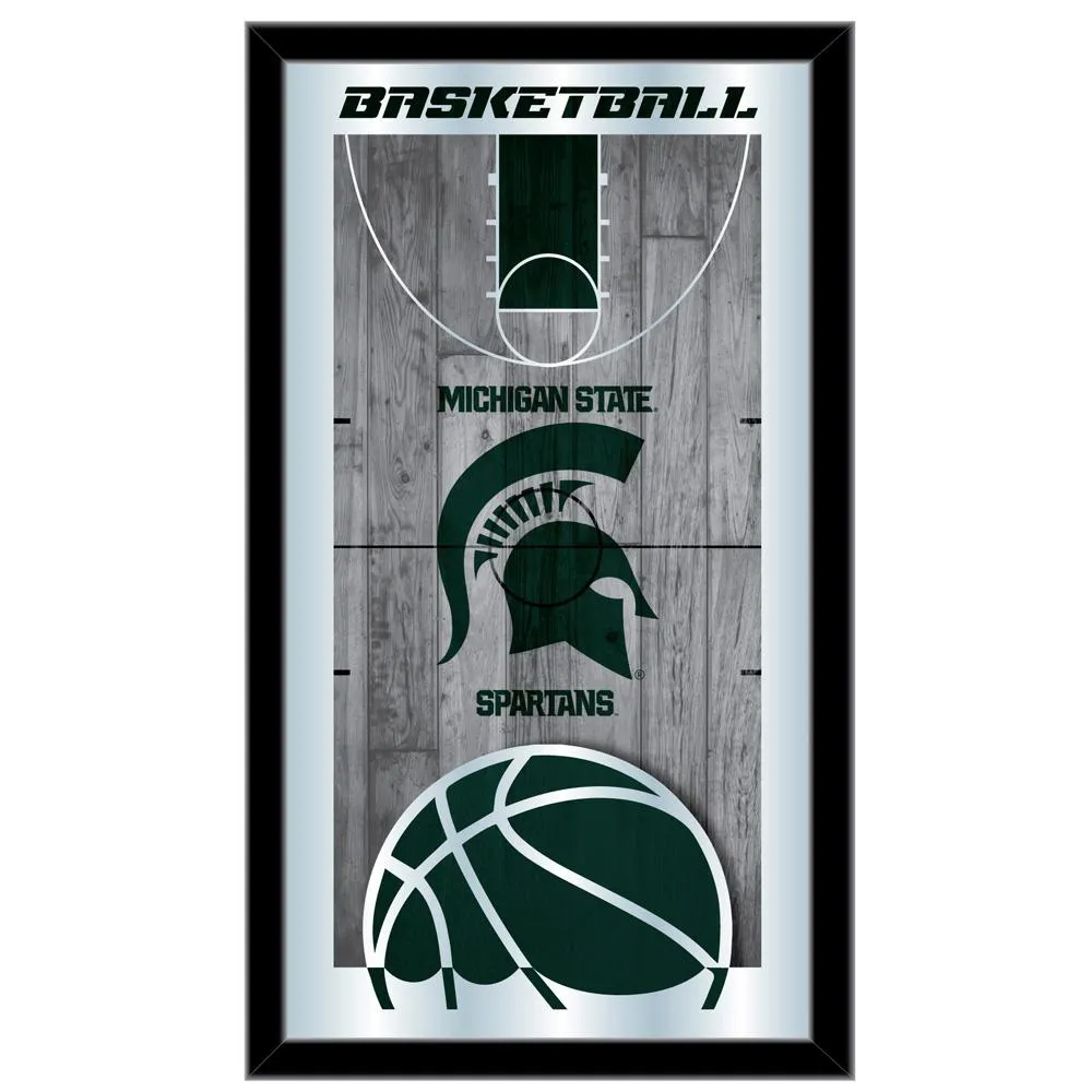 Michigan State Spartans HBS Basketball Framed Hang Glass Wall Mirror (26"x15")